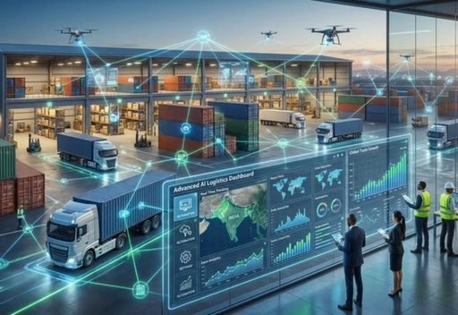 Logistics and supply chain tracking dashboard in a warehouse