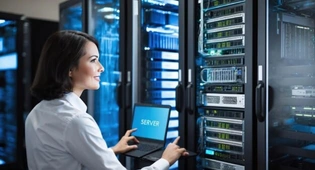 Managed data center with monitored server racks