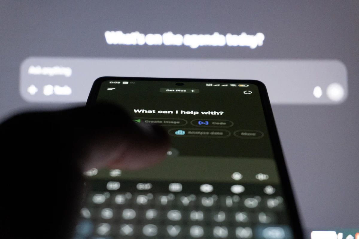 AI chatbot interface on a smartphone screen