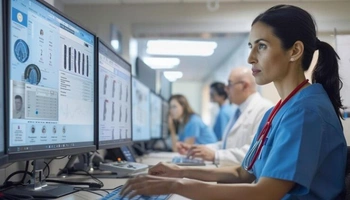 Hospital corridor representing an integrated information system