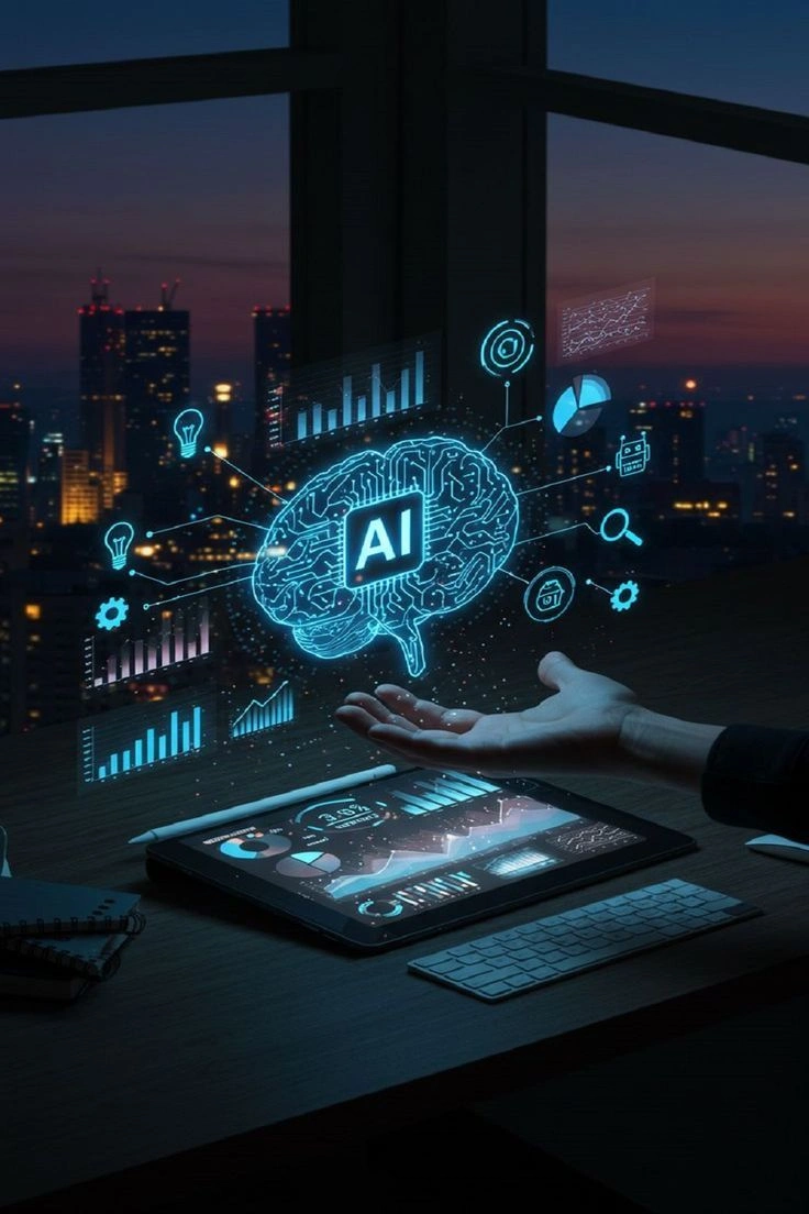 AI dashboard showing predictive analytics