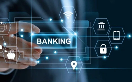 Modern bank building