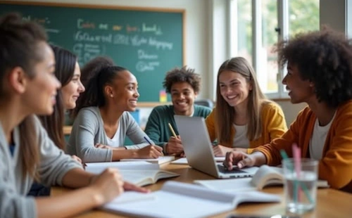 Classroom with students