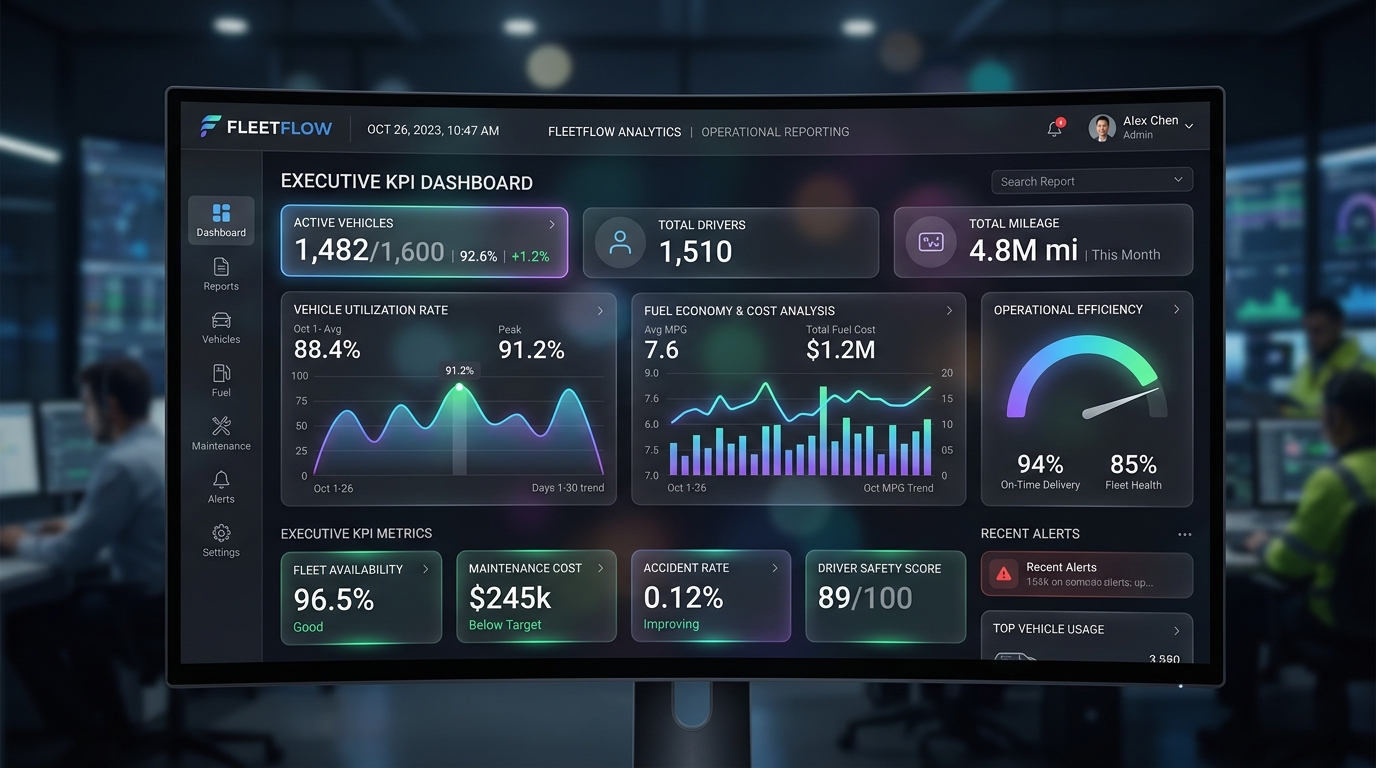 Fleet Analytics and Reporting Software executive KPI dashboards