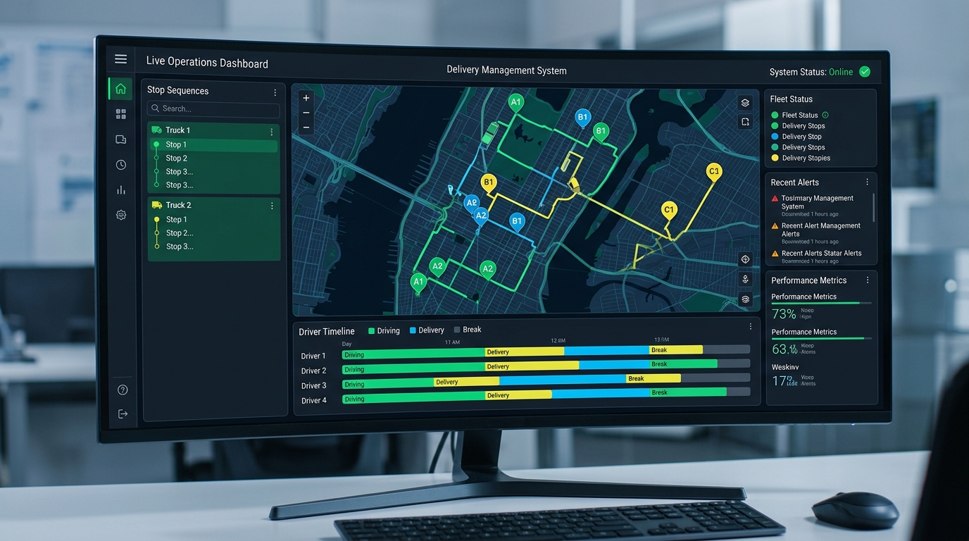 Fleet Dispatch and Route Planning Software multi-stop delivery mapping