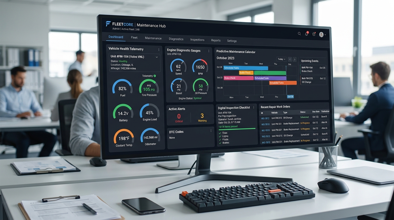 Fleet Maintenance Management Software predictive servicing and diagnostics