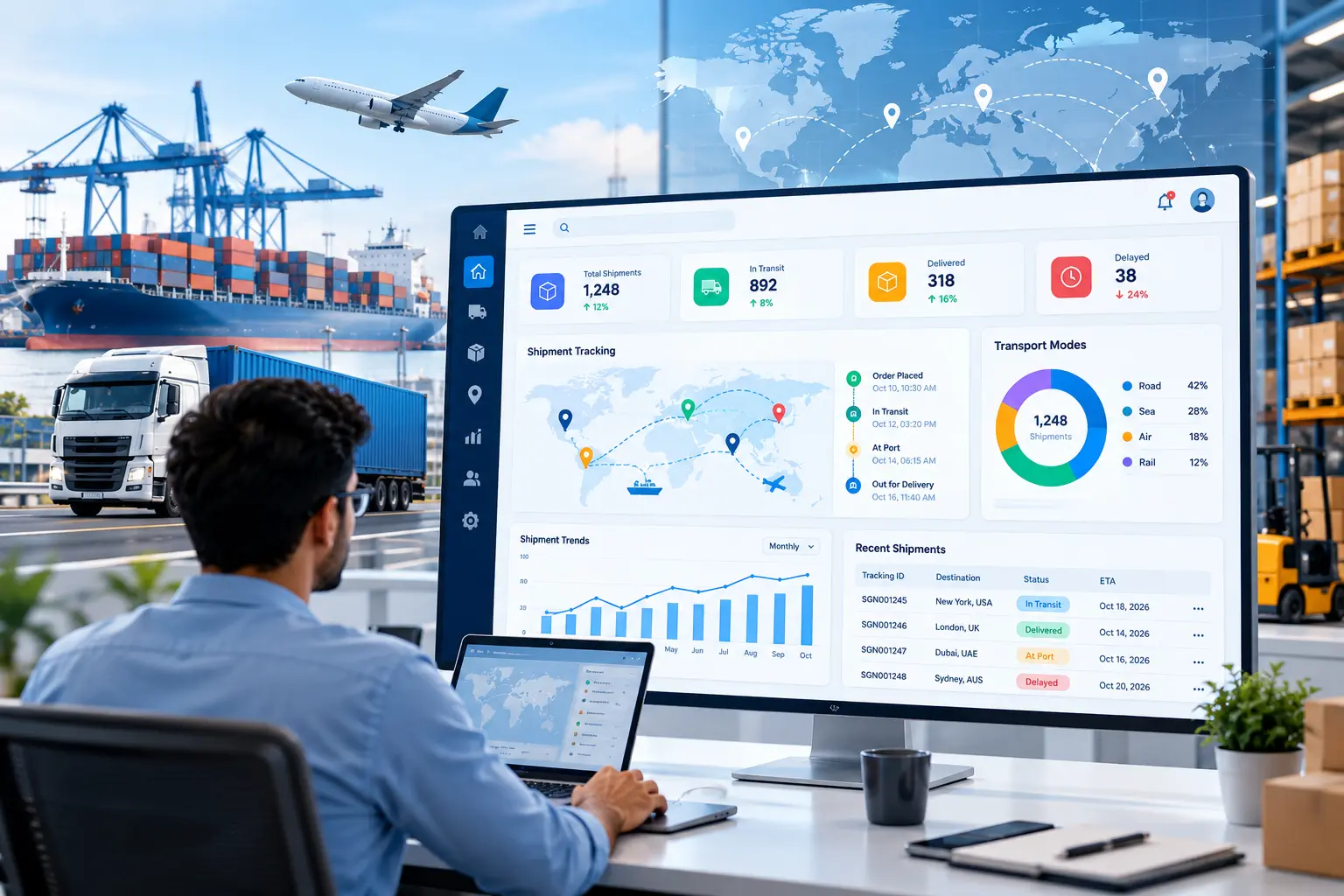 Logistics and supply chain platform dashboard built by SISGAIN