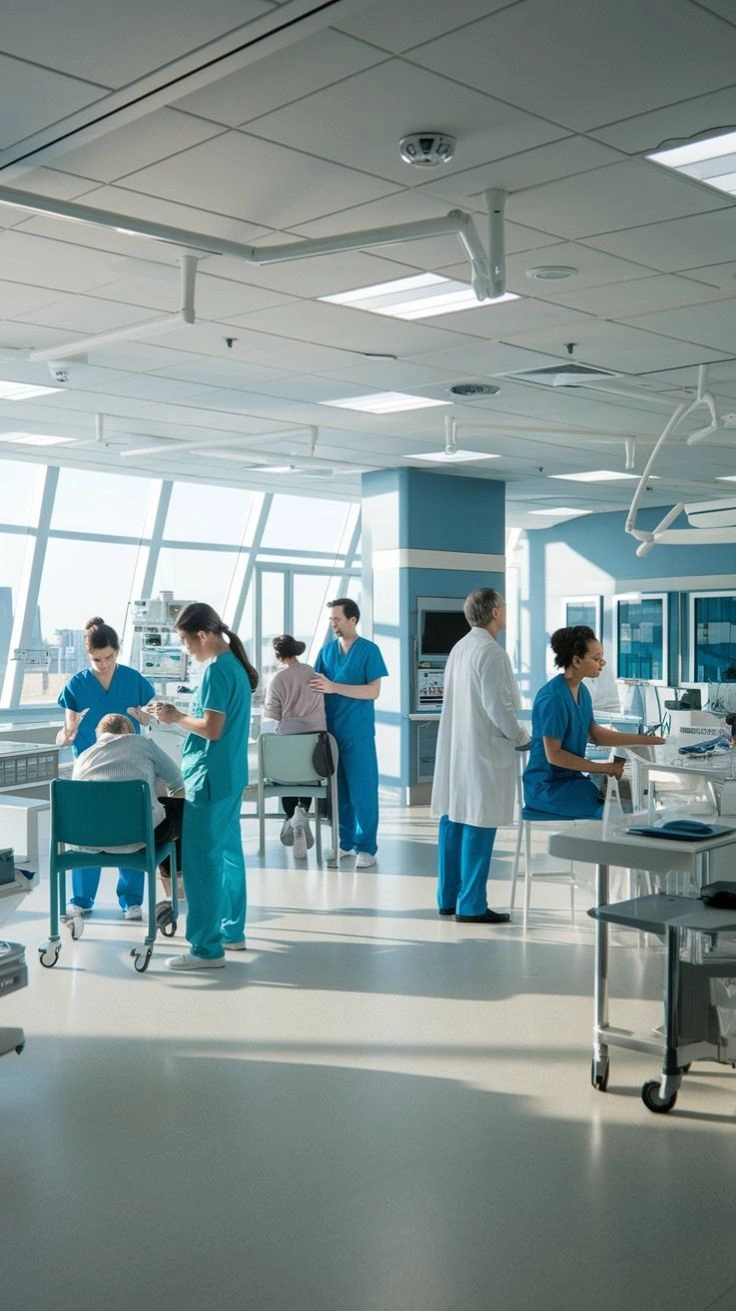 Modern hospital and healthcare facility