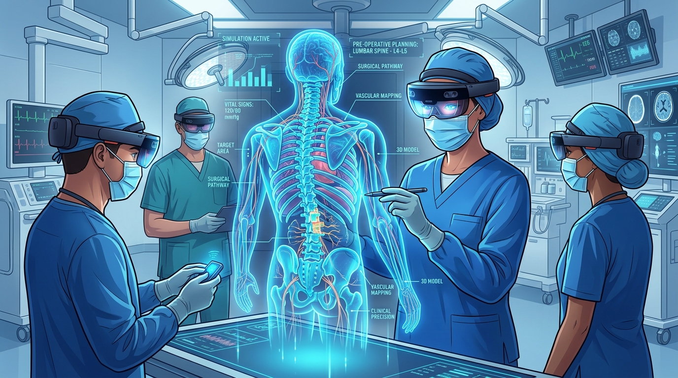 Augmented and Virtual Reality in healthcare surgical simulation and mixed-reality medical training