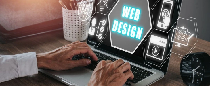Developer building a web application interface