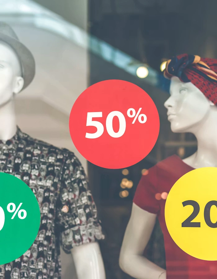 Fashion store mannequins displaying apparel for an eCommerce app