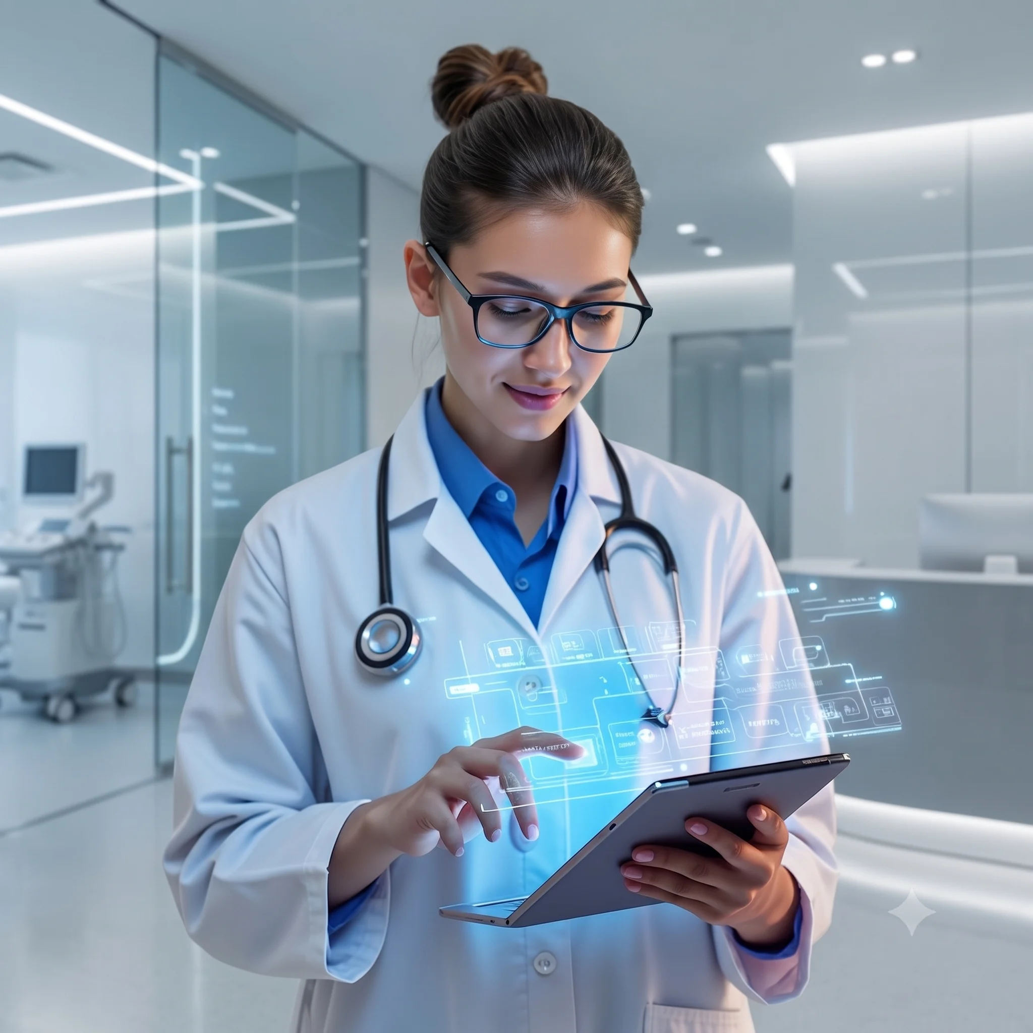 Clinician reviewing a patient's remote monitoring dashboard