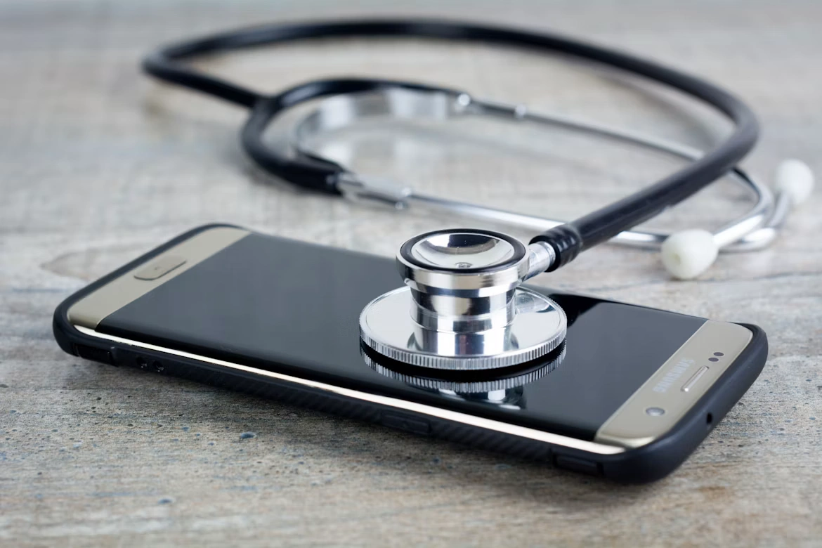 Doctor starting a telemedicine consultation on a smartphone