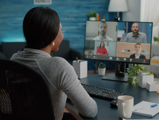 Doctor on a secure video consultation platform