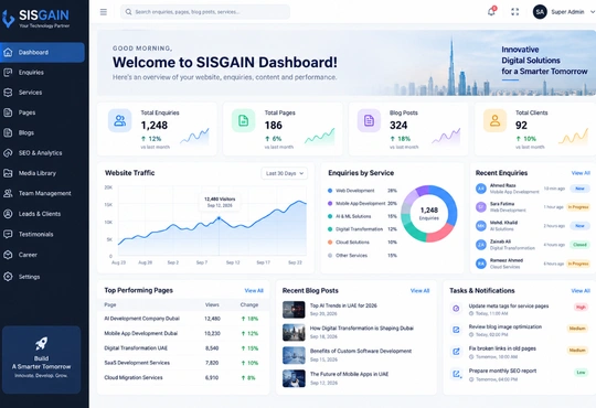Admin dashboard showing telemedicine platform analytics