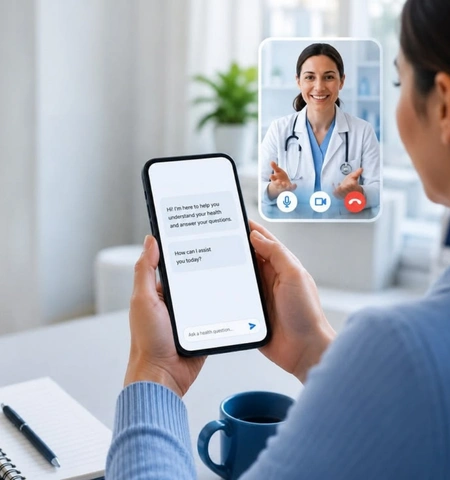Patient using a telemedicine mobile application to book a consultation