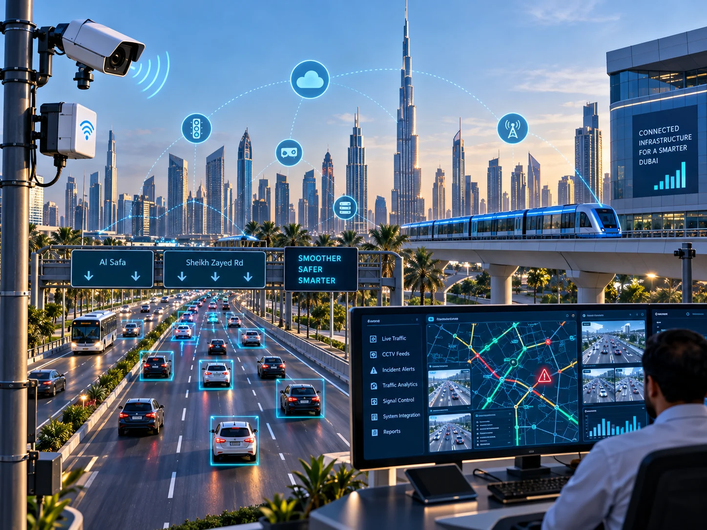 Traffic management system integration with CCTV, ANPR, and IoT infrastructure
