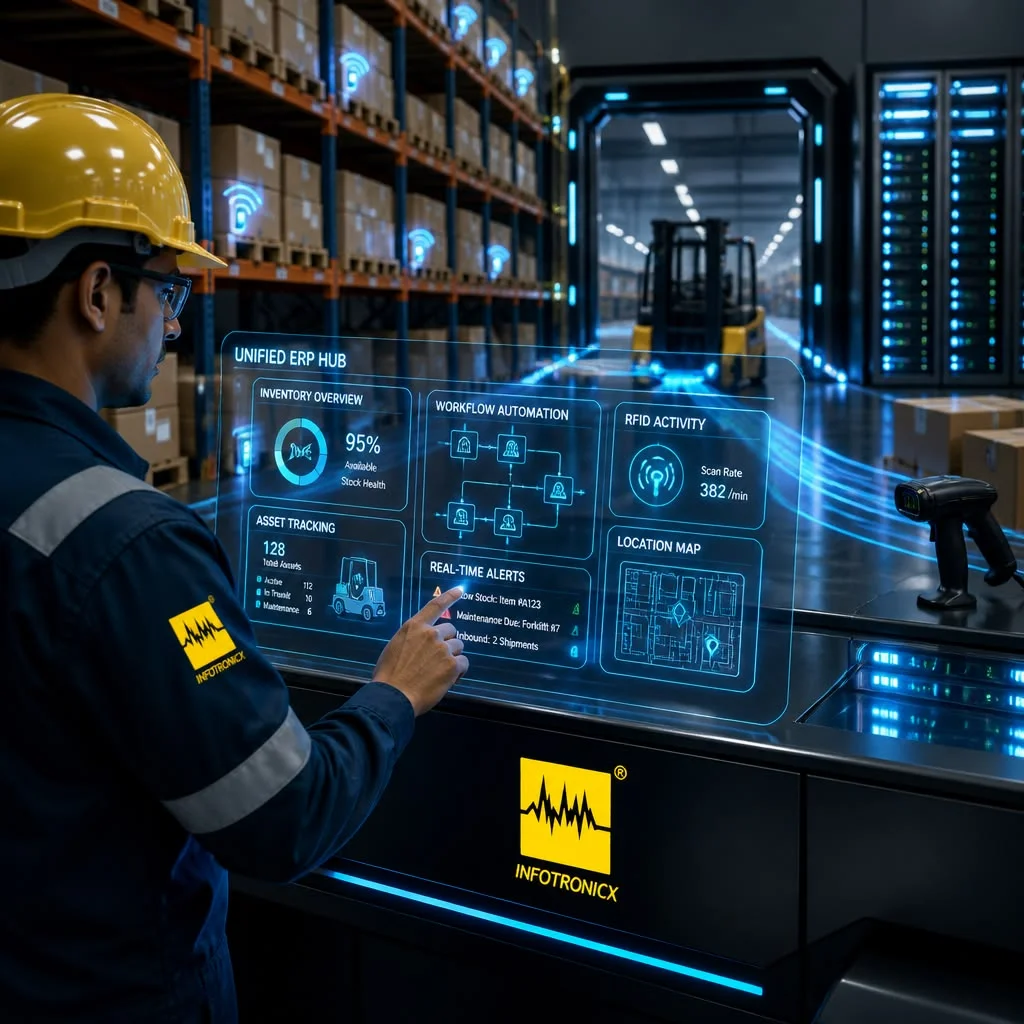 Team reviewing warehouse management system requirements
