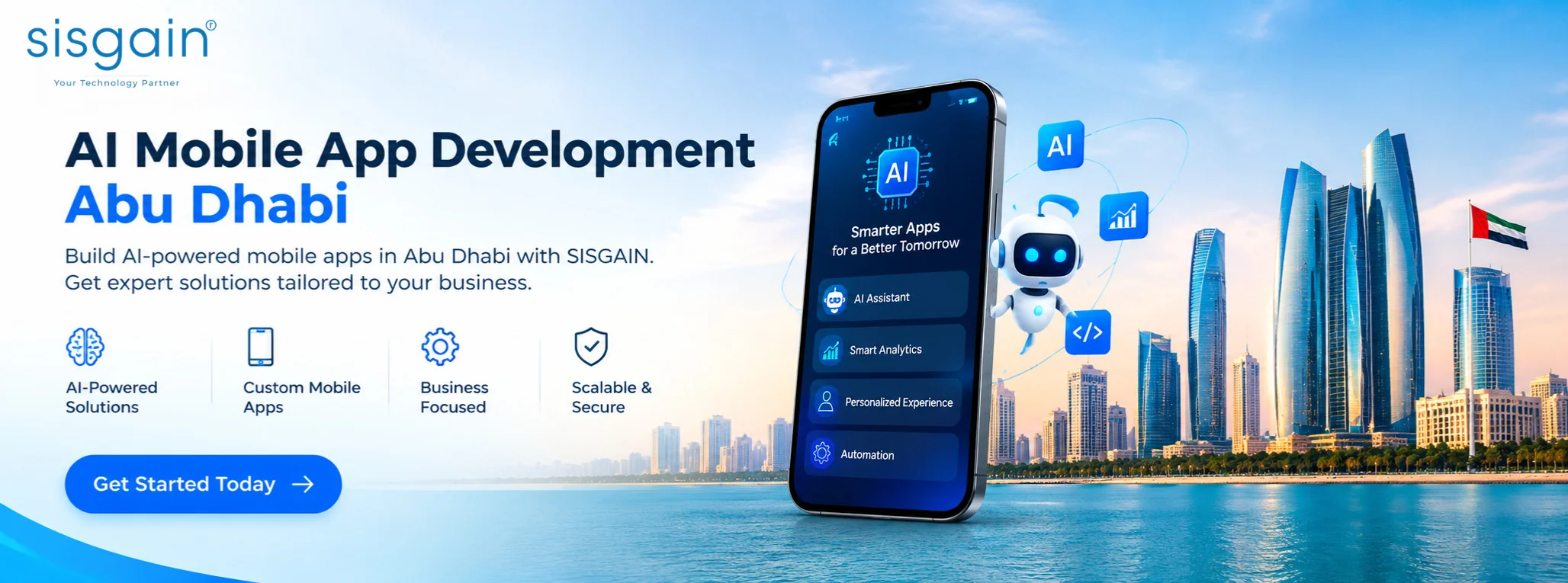 AI Mobile App Development in Abu Dhabi by SISGAIN