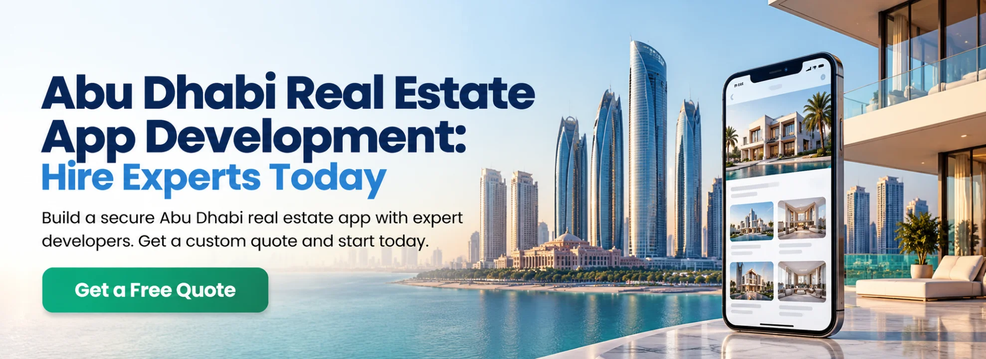 Abu Dhabi real estate app development services banner