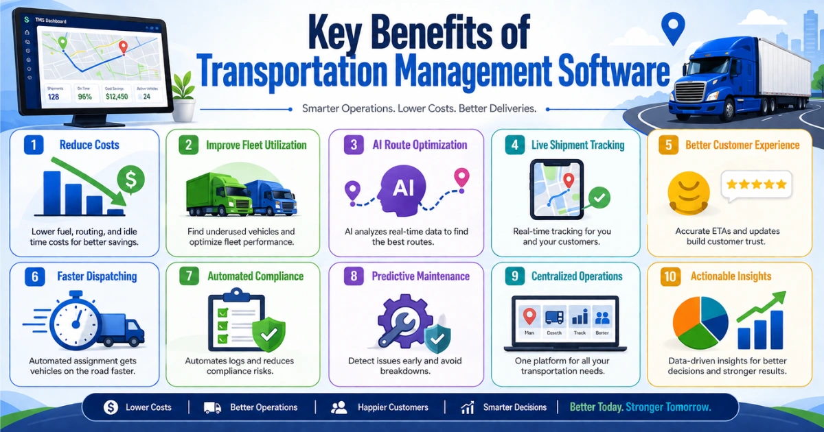 Transportation Management Software Benefits Infographic