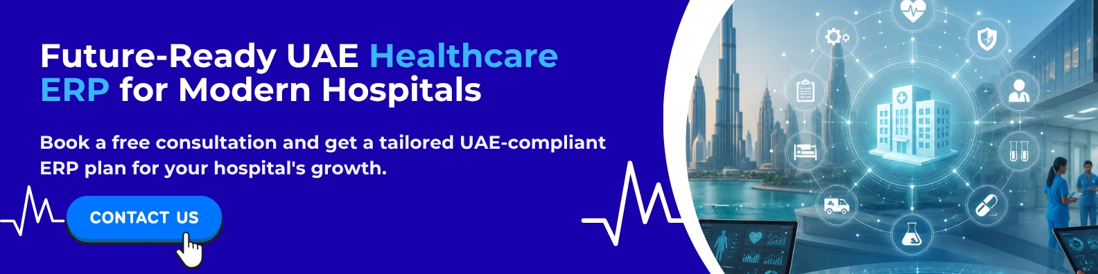 Modern UAE hospital ERP software dashboard