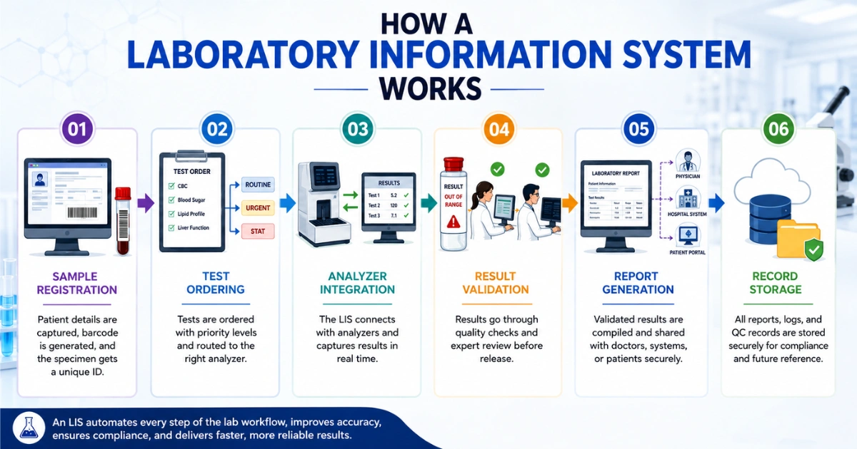 How a Laboratory Information System Works Infographic