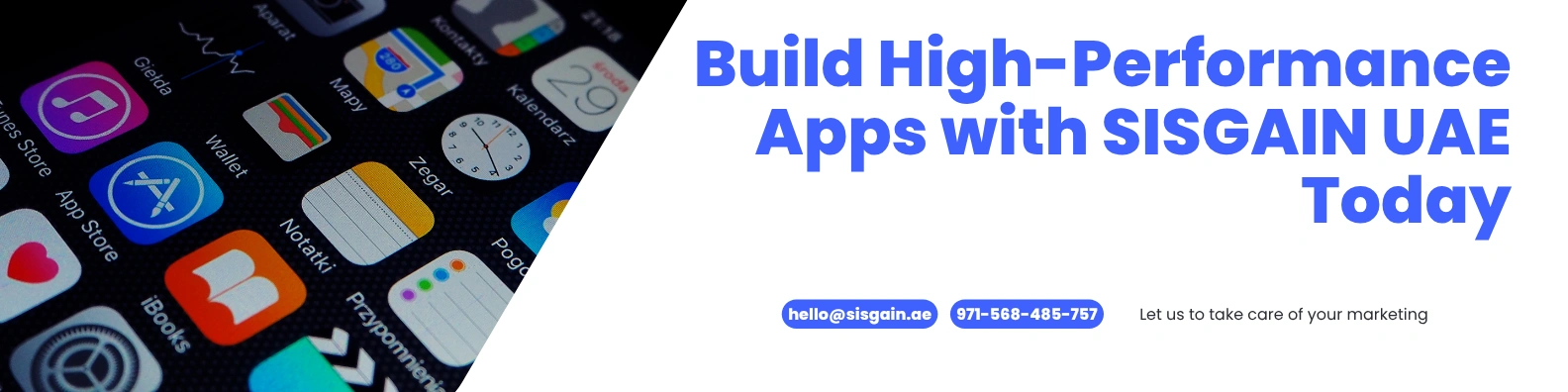 Build high-performance apps with SISGAIN UAE business banner