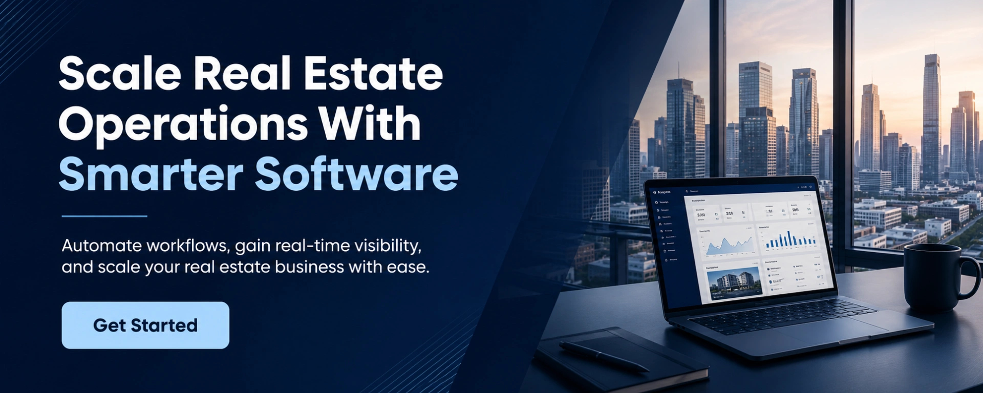 Real estate software operations banner with CTA
