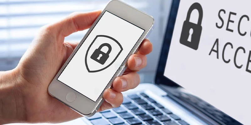 A shield with a lock symbol representing cybersecurity