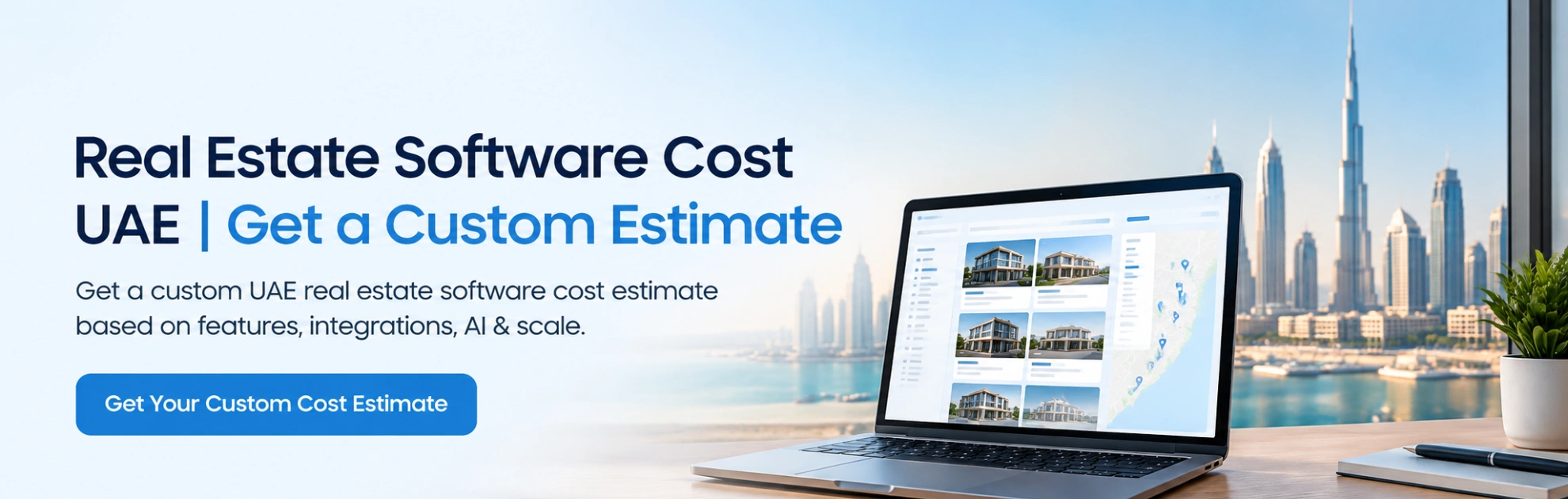 Real estate software cost estimate UAE custom pricing