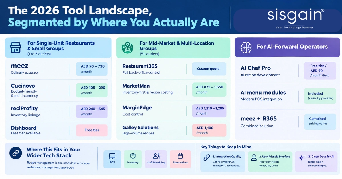 2026 UAE restaurant recipe management software comparison guide