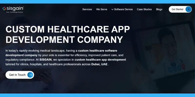 sisgain healthcare webpage