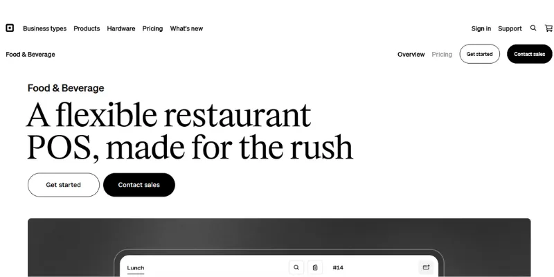 square for restaurant