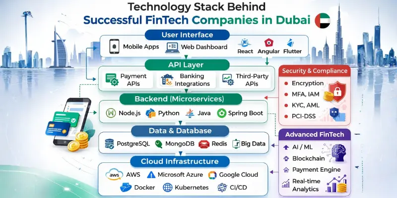 tech stack of successful fintech companies dubai